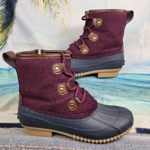 Tommy Hilfiger Reanna Lace-up/Side zip Duck Boots Women's 8M